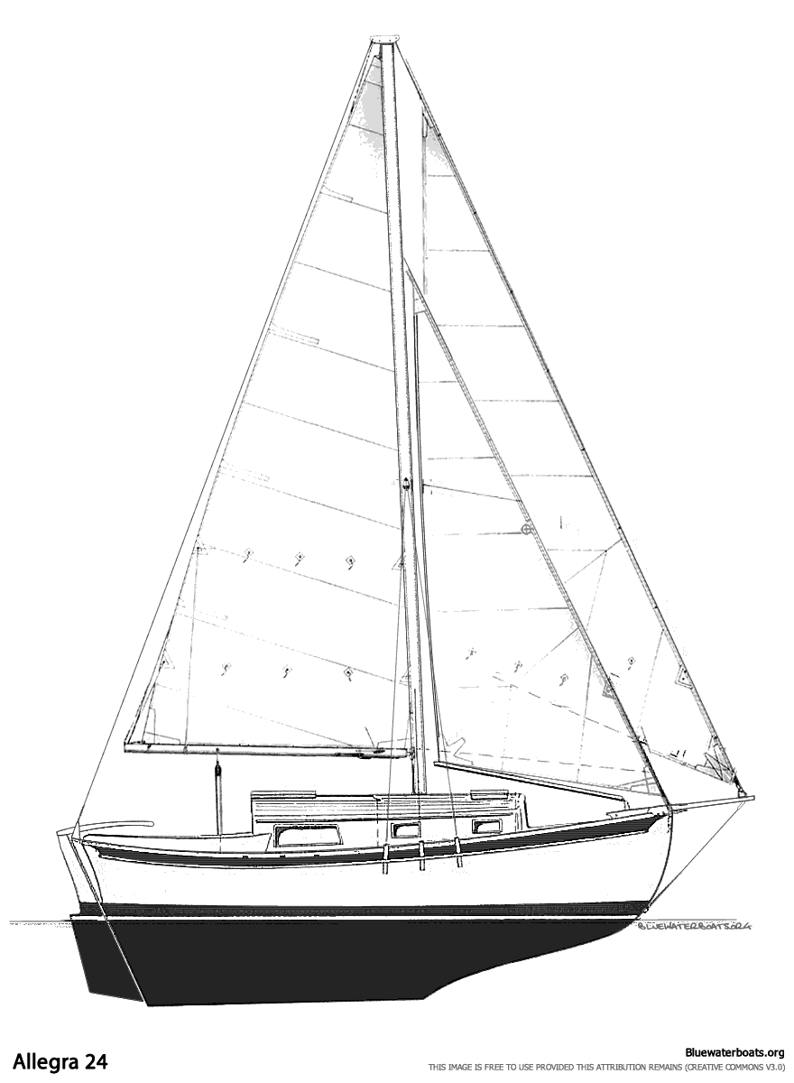 Line drawing of the Allegra 24 sailboat