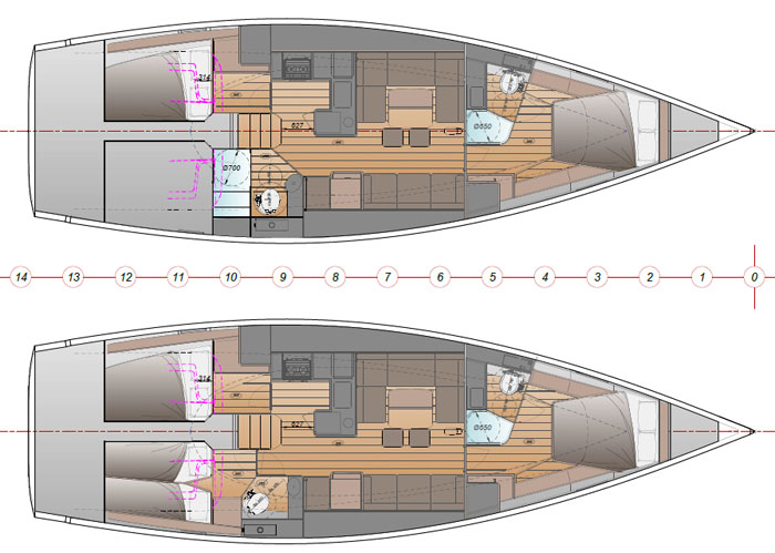J/Boats J/45 accommodation plan