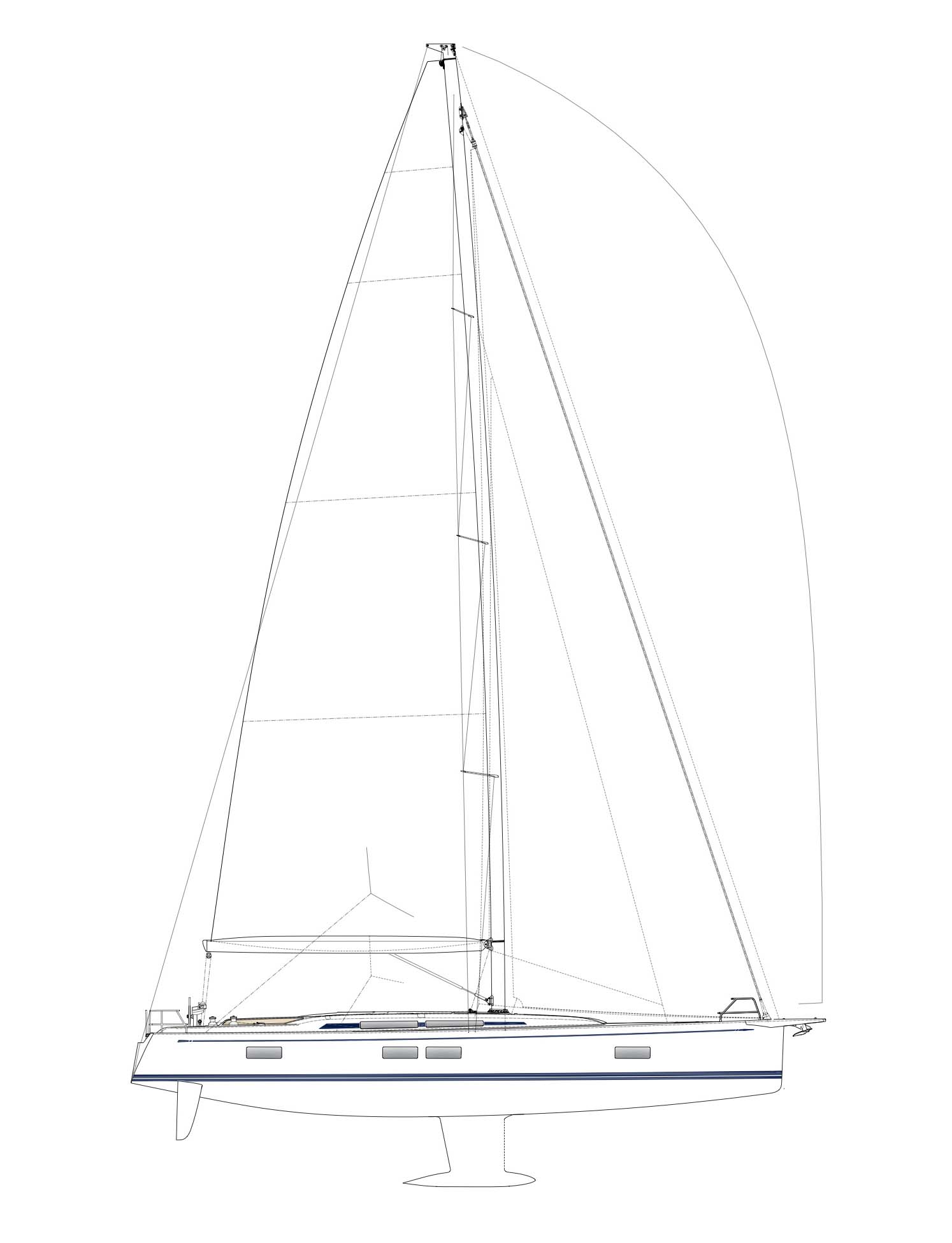 Swan 58 accommodation plan