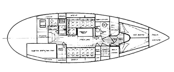 Interior layout of the Valiant Esprit 37 sailboat